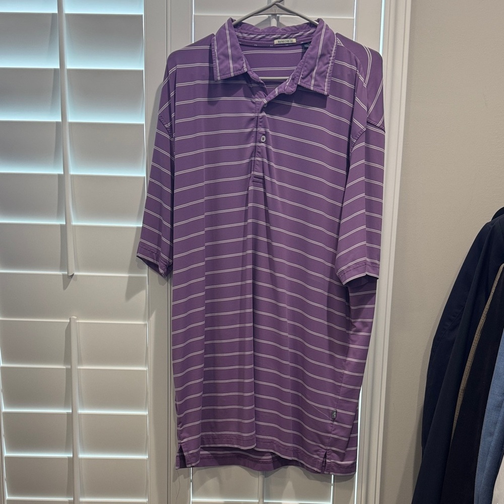 Purple Striped Men's Polo Shirt